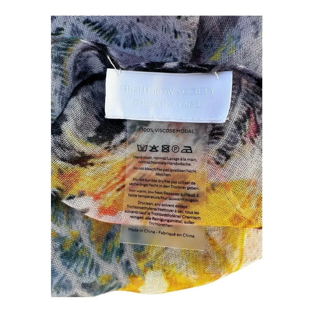 Abstract Feather Multicolor Front Row Society Artist Rectangle Scarf - Picture 4 of 8